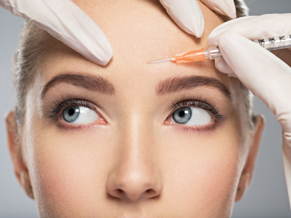 Portrait,Of,Young,Caucasian,Woman,Getting,Cosmetic,Injection,Of,Botox